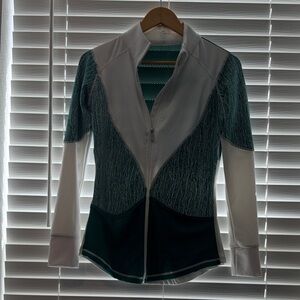 BuffBunny Teal Jaquard Zip-Up Jacket